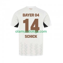 Camisola Bayer 04 Leverkusen Patrik Schick 14 Homem Equipamento Segundo 2024-2025 Manga Curta